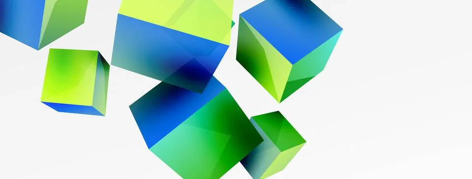 3d cubes vector abstract background. Composition of 3d square shaped basic Illustrazione stock