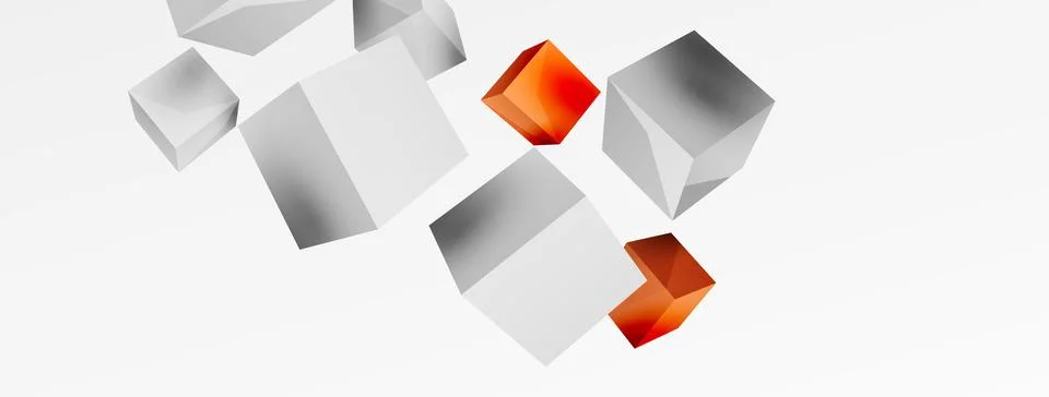 3d cubes vector abstract background. Composition of 3d square shaped basic 스톡 일러스트
