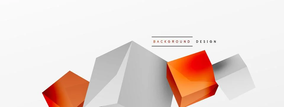 3d cubes vector abstract background. Composition of 3d square shaped basic Stock Illustration