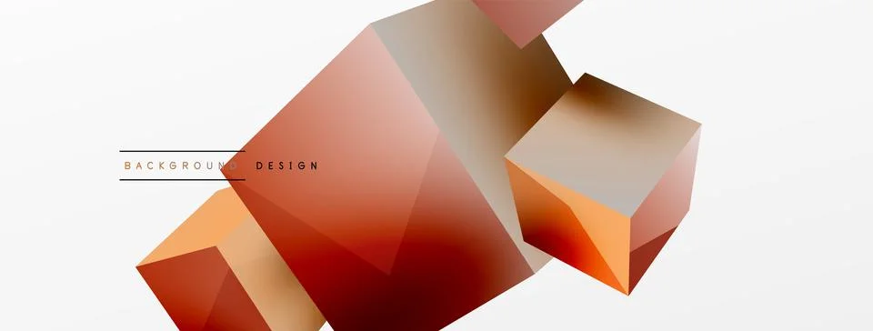 3d cubes vector abstract background. Composition of 3d square shaped basic Illustrazione stock