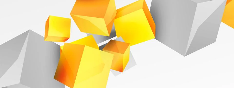 3d cubes vector abstract background. Composition of 3d square shaped basic Stock Illustration