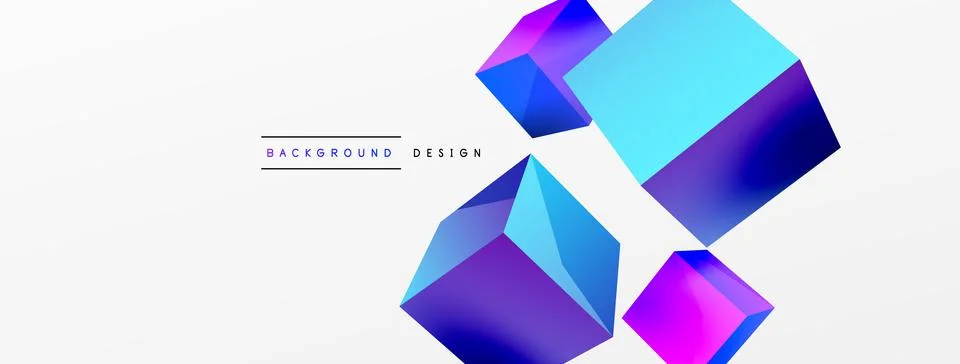 3d cubes vector abstract background. Composition of 3d square shaped basic Stock Illustration