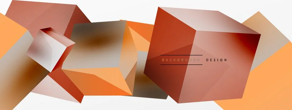 3d cubes vector abstract background. Composition of 3d square shaped basic 스톡 일러스트