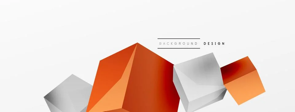 3d cubes vector abstract background. Composition of 3d square shaped basic Stock Illustration