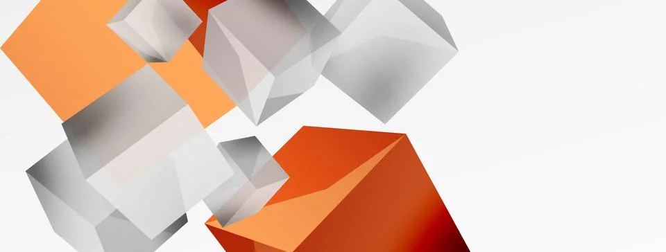 3d cubes vector abstract background. Composition of 3d square shaped basic Illustrazione stock