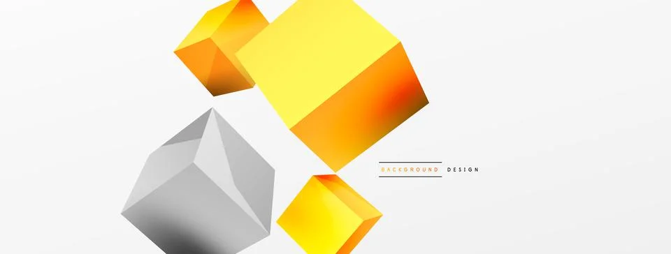 3d cubes vector abstract background. Composition of 3d square shaped basic Stock Illustration