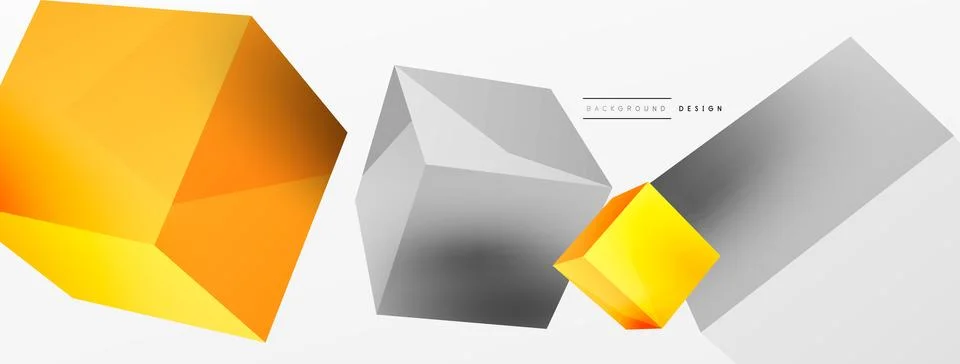 3d cubes vector abstract background. Composition of 3d square shaped basic Stock Illustration