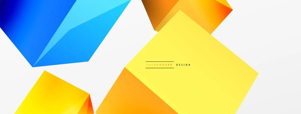 3d cubes vector abstract background. Composition of 3d square shaped basic Stock Illustration