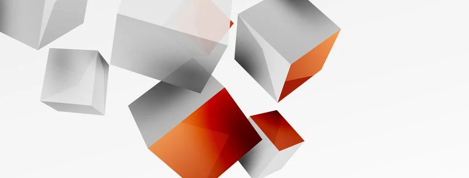 3d cubes vector abstract background. Composition of 3d square shaped basic Stock Illustration