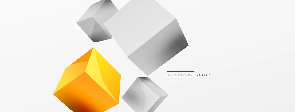 3d cubes vector abstract background. Composition of 3d square shaped basic Stock Illustration