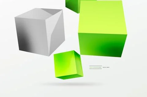 3d cubes vector abstract background. Composition of 3d square shaped basic 스톡 일러스트