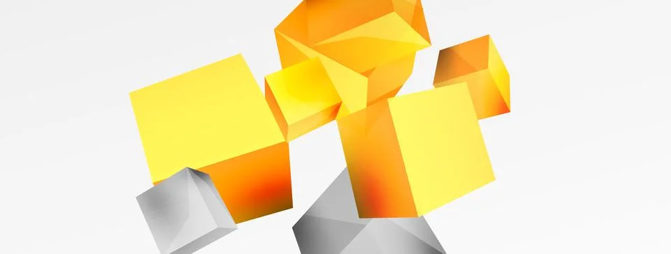 3d cubes vector abstract background. Composition of 3d square shaped basic Illustrazione stock