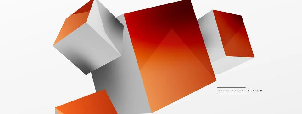 3d cubes vector abstract background. Composition of 3d square shaped basic Stock Illustration