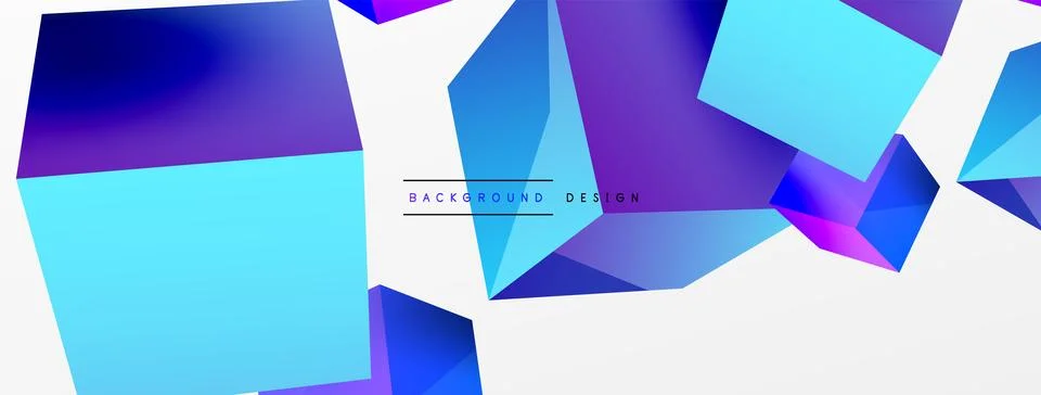 3d cubes vector abstract background. Composition of 3d square shaped basic Stock Illustration