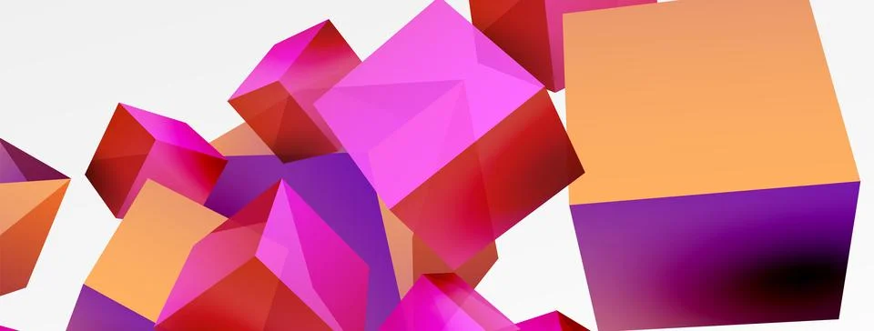 3d cubes vector abstract background. Composition of 3d square shaped basic イラスト素材