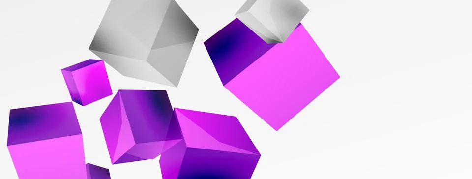 3d cubes vector abstract background. Composition of 3d square shaped basic Illustrazione stock