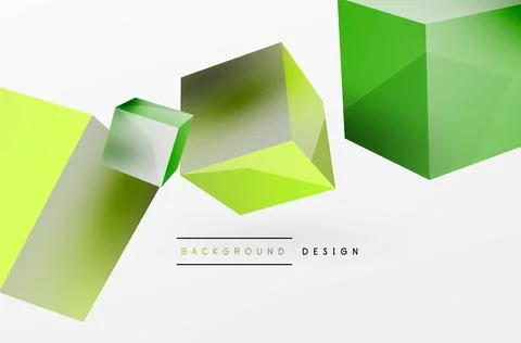 3d cubes vector abstract background. Composition of 3d square shaped basic Stock Illustration
