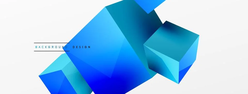 3d cubes vector abstract background. Composition of 3d square shaped basic Illustrazione stock