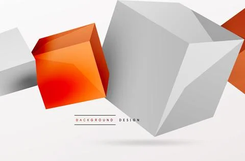 3d cubes vector abstract background. Composition of 3d square shaped basic Illustrazione stock