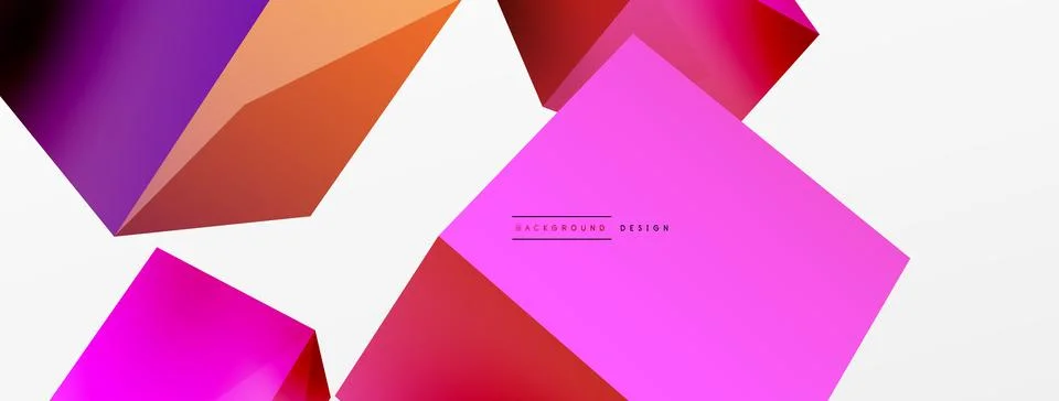 3d cubes vector abstract background. Composition of 3d square shaped basic 스톡 일러스트