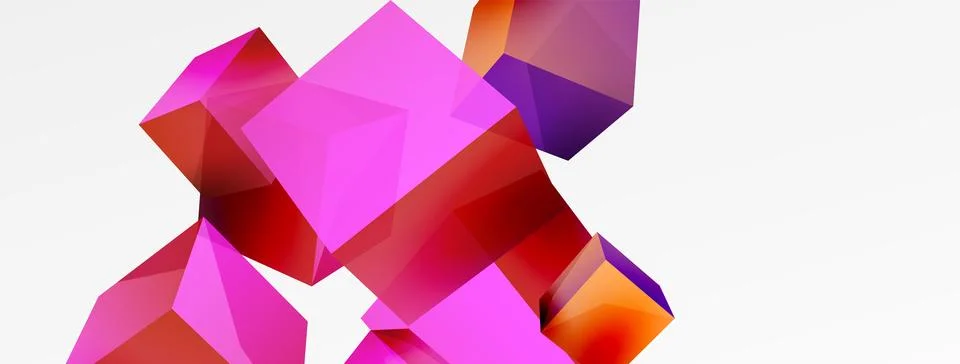 3d cubes vector abstract background. Composition of 3d square shaped basic Stock Illustration