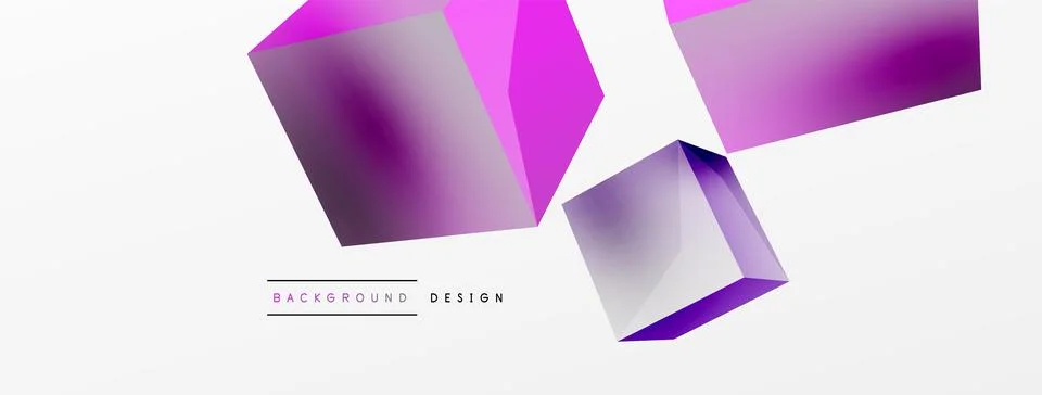 3d cubes vector abstract background. Composition of 3d square shaped basic Stock Illustration