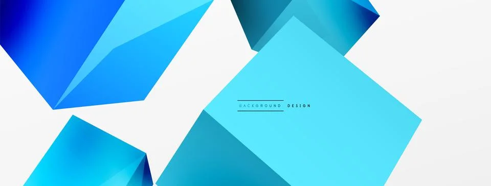 3d cubes vector abstract background. Composition of 3d square shaped basic Stock Illustration