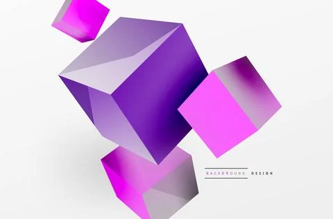 3d cubes vector abstract background. Composition of 3d square shaped basic Illustrazione stock