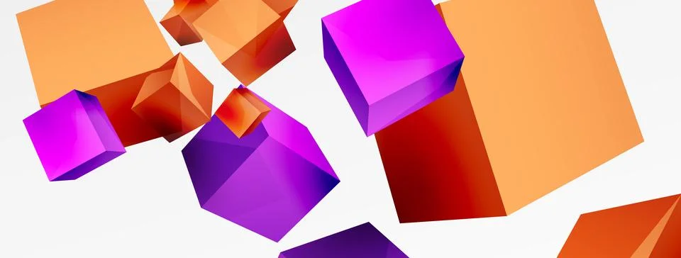 3d cubes vector abstract background. Composition of 3d square shaped basic Illustrazione stock