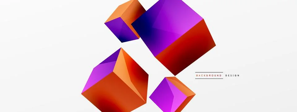 3d cubes vector abstract background. Composition of 3d square shaped basic 스톡 일러스트