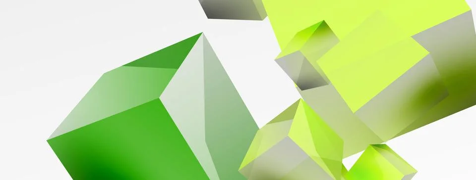 3d cubes vector abstract background. Composition of 3d square shaped basic Stock Illustration