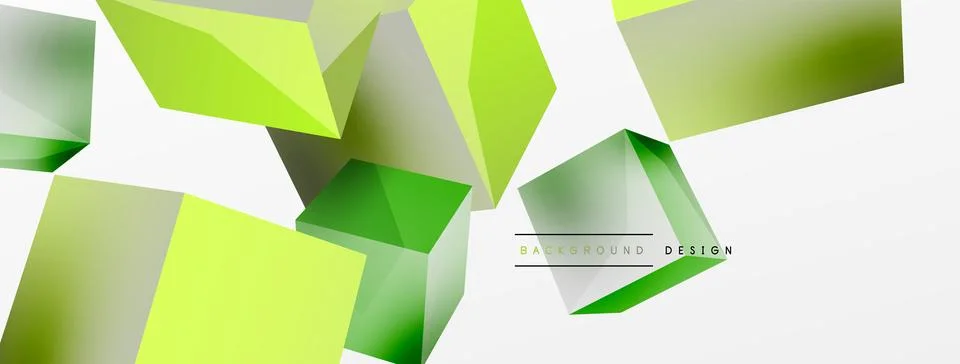 3d cubes vector abstract background. Composition of 3d square shaped basic Stock Illustration