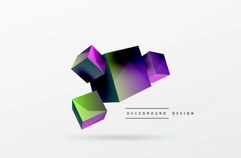 3d cubes vector abstract background. Composition of 3d square shaped basic イラスト素材