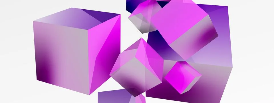 3d cubes vector abstract background. Composition of 3d square shaped basic Stock Illustration