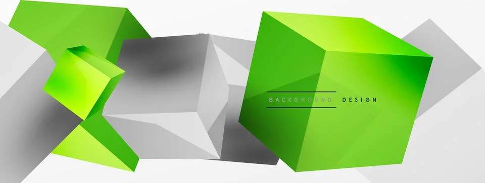 3d cubes vector abstract background. Composition of 3d square shaped basic 스톡 일러스트
