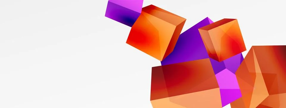 3d cubes vector abstract background. Composition of 3d square shaped basic Stock Illustration