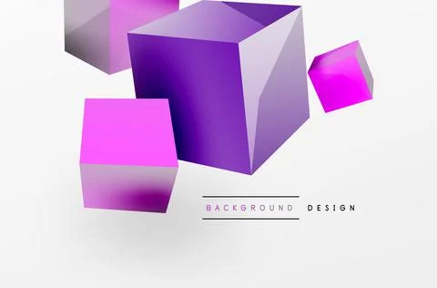 3d cubes vector abstract background. Composition of 3d square shaped basic イラスト素材