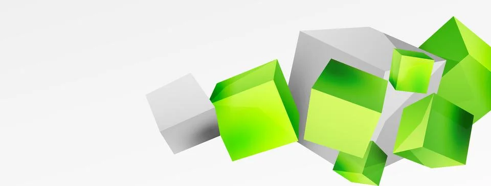 3d cubes vector abstract background. Composition of 3d square shaped basic 스톡 일러스트
