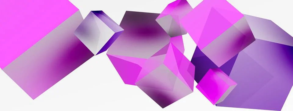 3d cubes vector abstract background. Composition of 3d square shaped basic Stock Illustration