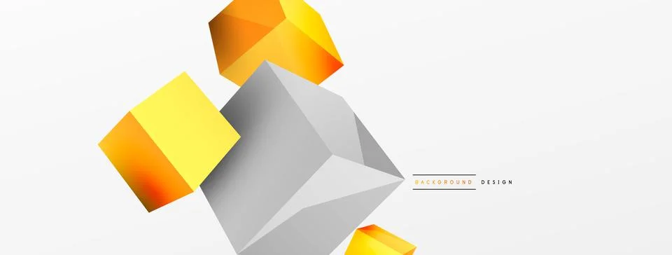 3d cubes vector abstract background. Composition of 3d square shaped basic Stock Illustration