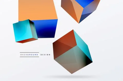 3d cubes vector abstract background. Composition of 3d square shaped basic イラスト素材