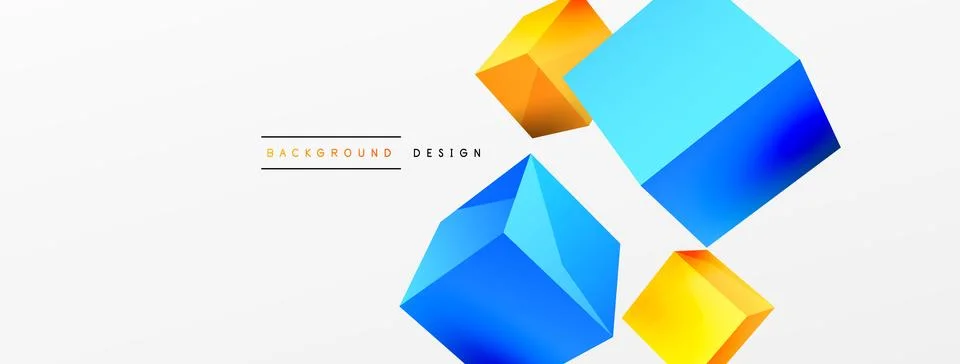 3d cubes vector abstract background. Composition of 3d square shaped basic Stock Illustration