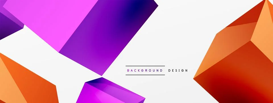 3d cubes vector abstract background. Composition of 3d square shaped basic Illustrazione stock