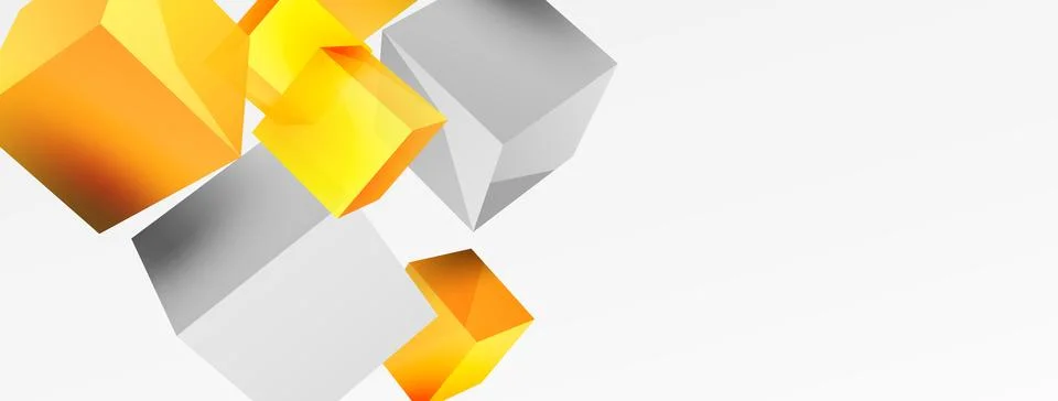 3d cubes vector abstract background. Composition of 3d square shaped basic Illustrazione stock