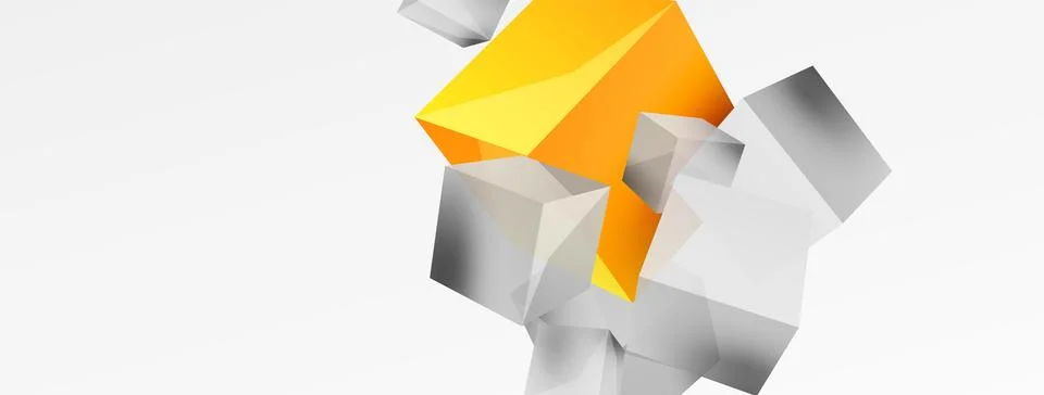 3d cubes vector abstract background. Composition of 3d square shaped basic Stock Illustration