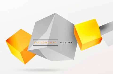 3d cubes vector abstract background. Composition of 3d square shaped basic Illustrazione stock