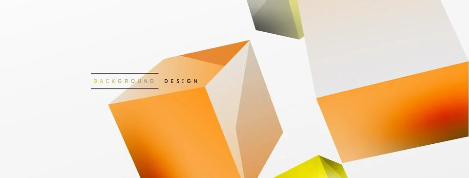 3d cubes vector abstract background. Composition of 3d square shaped basic 스톡 일러스트