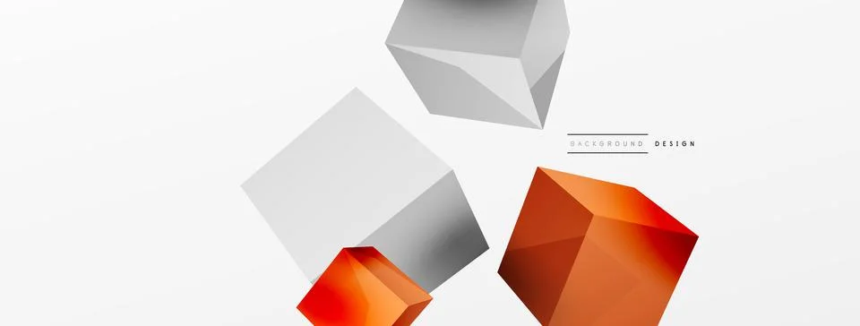 3d cubes vector abstract background. Composition of 3d square shaped basic Stock Illustration