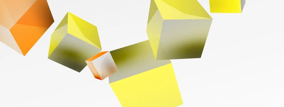 3d cubes vector abstract background. Composition of 3d square shaped basic Illustrazione stock