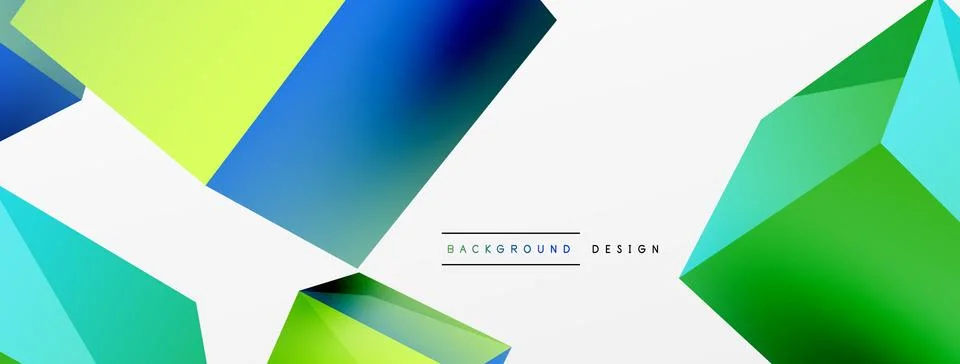 3d cubes vector abstract background. Composition of 3d square shaped basic Stock Illustration